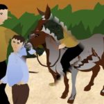 Un abuelo, el nieto y el burro